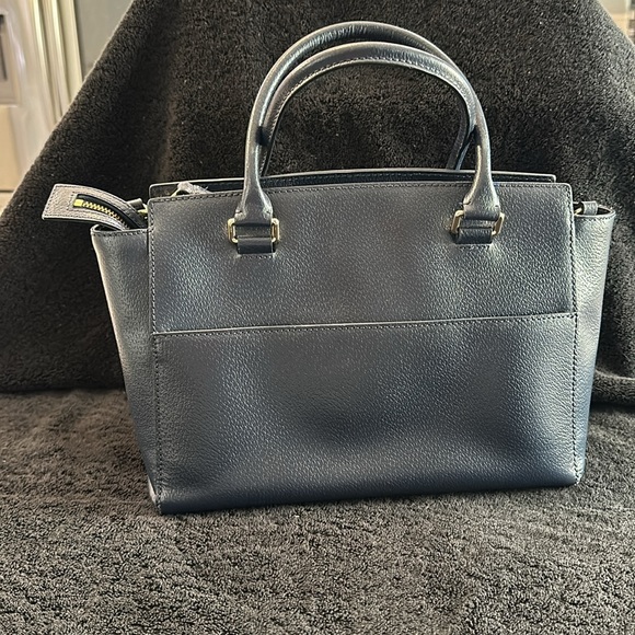 Navy Blue Leather Kate Spade Purse - Picture 3 of 6